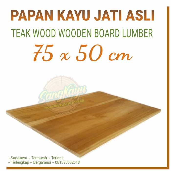 Papan kayu jati asli 75x50 papan ambalan wooden board bahan daun meja