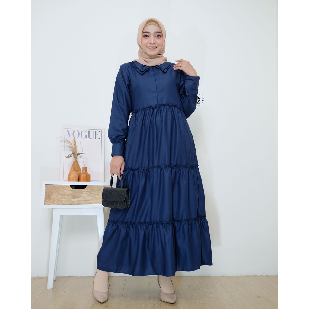 Havana Midi Dress by Erdua #G006 | Gamis Midi Wanita Katun Toyobo Polos