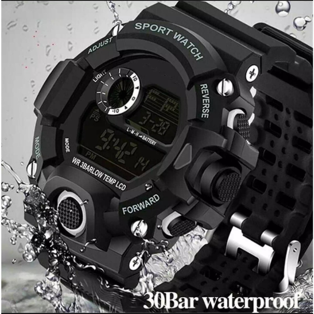 TERMURAH BISA COD!!! Original 1384 Jam Tangan Pria Army Sport Digital LED Silikon PU 54 mm - Anti Air 50 M Renang - Water Resistant Watches