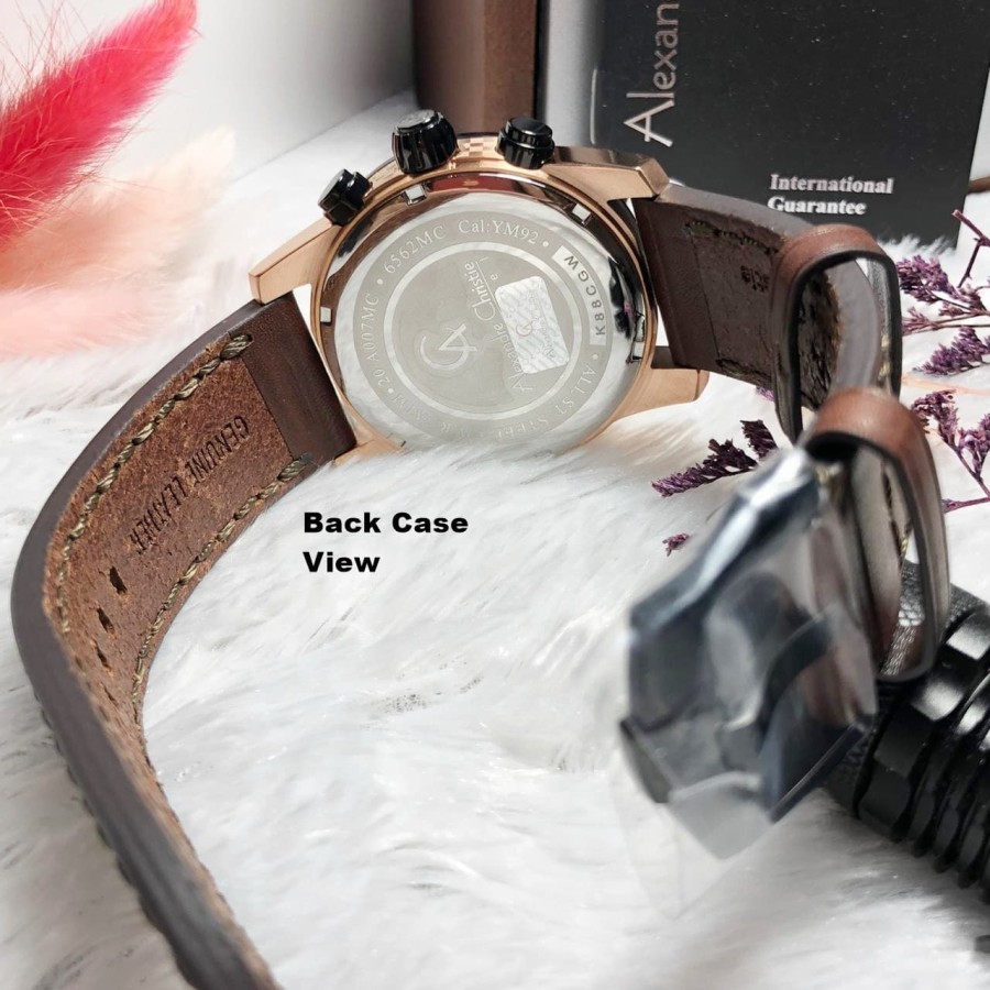 ORIGINAL Jam Tangan Pria Alexandre Christie AC 6562 / AC6562 / 6562 Garansi Resmi 1 Tahun. Leather