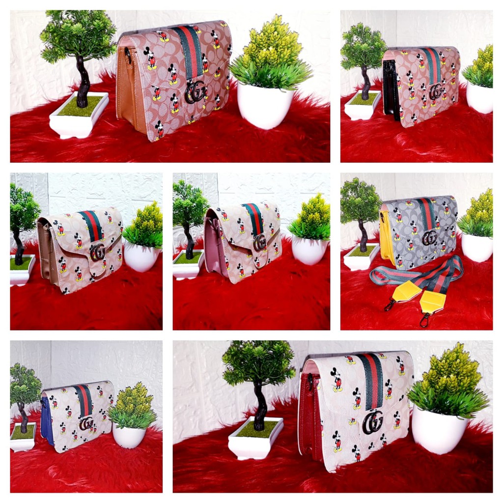 Tas Selempang Wanita Gucci Mickey Mouse Murah / Tas Wanita Tas Selempang Micky Gucci
