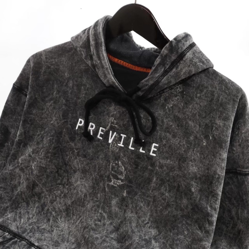 HOODIE  PREVILLE SANDWASH ACID GREY JAKET HOODIE PRIA WANITA PREMIUM HOODIE HITAM MOTIF HOODIE MURAH BANDUNG