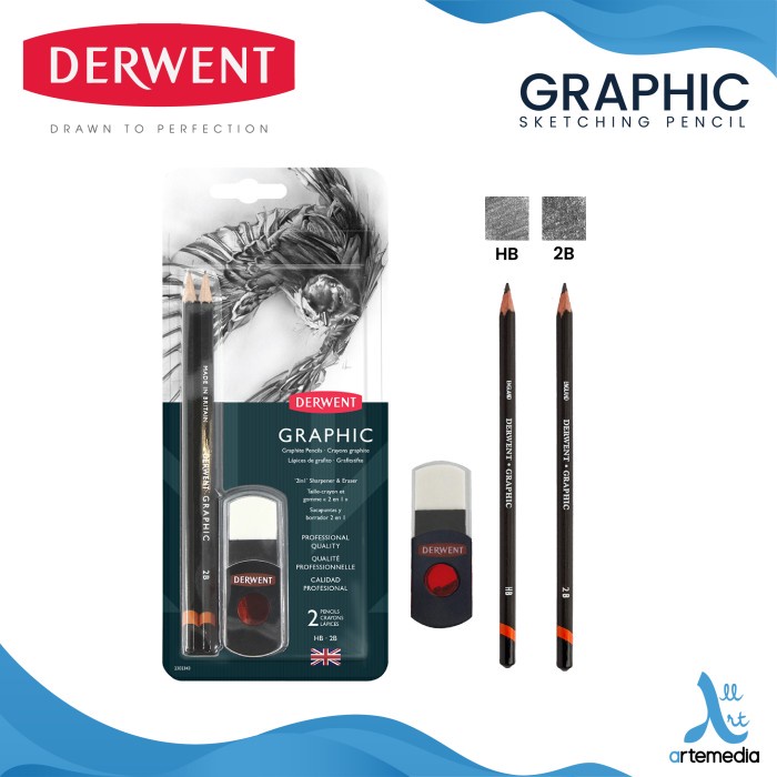 

Pensil Gambar Dan Penghapus Derwent 2In1 Graphic Pencil Sketch