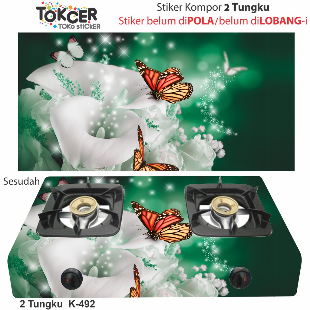 Stiker Kompor 2 Tungku KUPU-KUPU