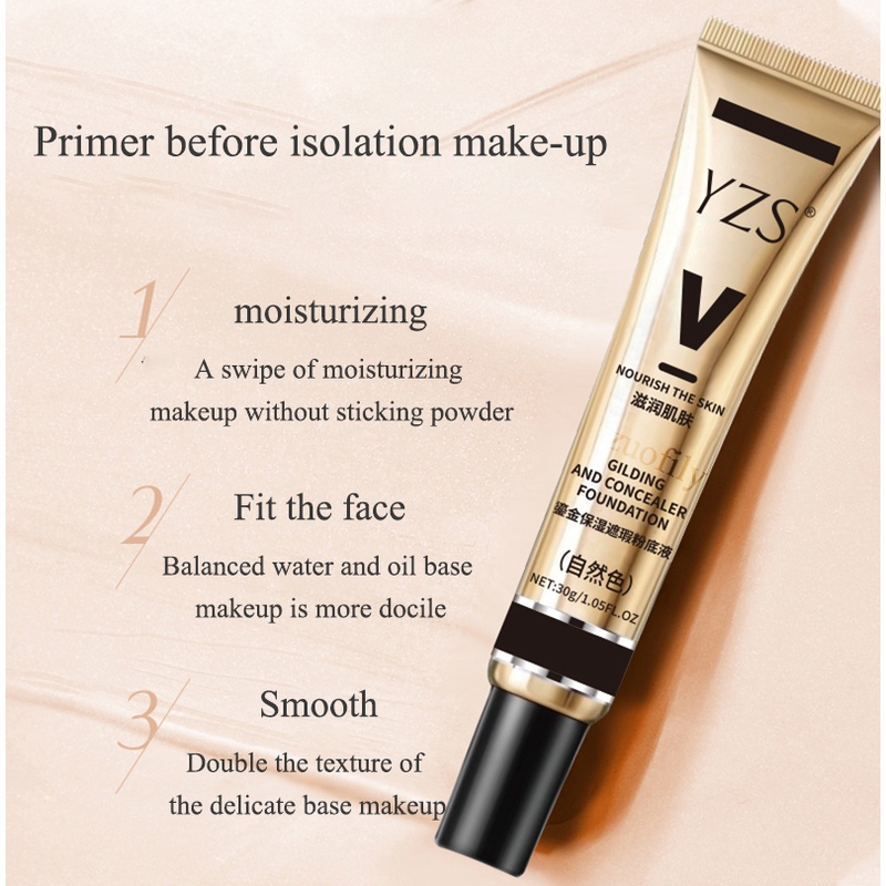 YZS Tender the Skin Foundation Matte Lightweight Oil Control YZS Concealer Facial Blemish Concealer Foundation Long Lasting 24HR【 Free Delivery+ COD + dikirim dalam 24 jam】