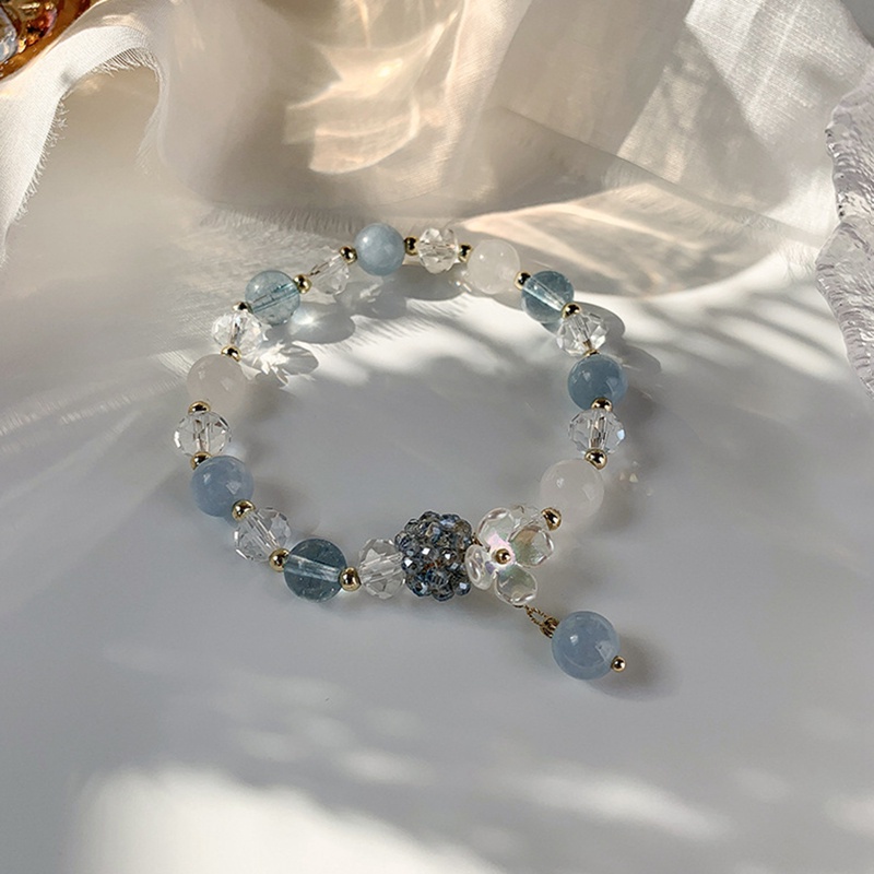 Fancyqube Gelang Manik-Manik Batu Kristal Alami Warna Oranye Hijau Biru Ungu Untuk Wanita