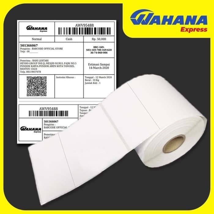 

LABEL BARCODE THERMAL 102 X 127 MM 1L GAP CORE 1" ( LABEL WAHANA, POS)