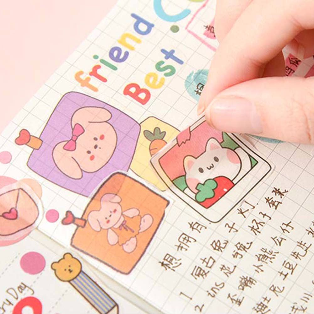 Lanfy Stiker Motif Kartun Untuk Dekorasi Buku Diary / Album / Scrapbook Diy