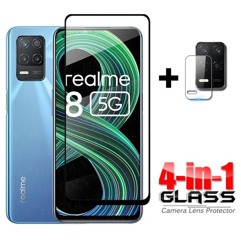 3IN1 TEMPERED GLASS LAYAR KAMERA SKIN CARBON REALME 8 5G TG ANTI GORES FULL SCREEN PROTECTOR