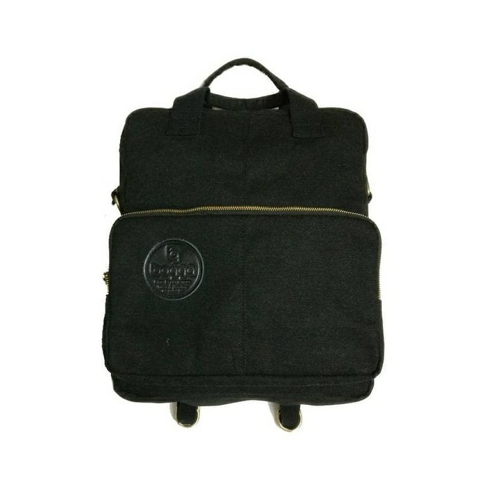 Canvas Office Backpack - Tas Kanvas Hitam / Tas punggung/ Tas sekolah/ Tas wanita/ Tas pria/ Branded