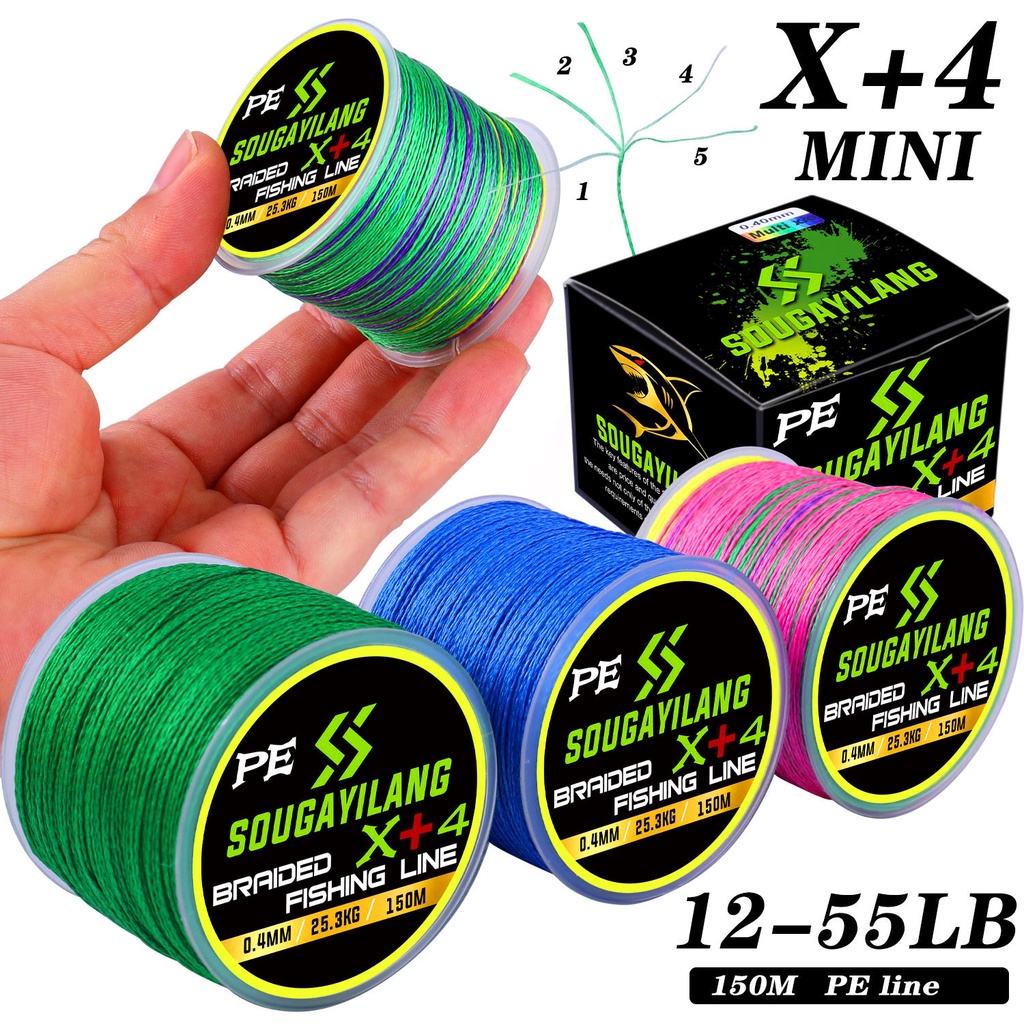Sougayilang Gaya Baru X + 4 Jalinan Mini Pancing Pancing Tahan Lama Dan Kuat Untuk Pancing Di Luar R