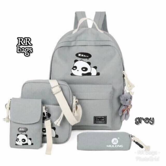 Tas Ransel / Backpack / Tas Beranak / Tas Murah / Set Tas Wanita 3 Tas + 1 Dompet