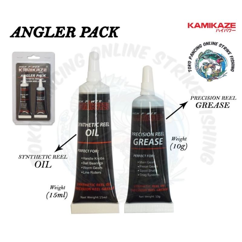 Paket pelumas/Grease + oil Reel Pancing Kamikaze