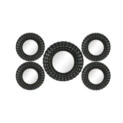 Hiasan Dinding 35x35 Cm Set 5 Pcs K30 - Hitam/gold / hiasan ruangan / hiasan ruang tamu / home decoration
