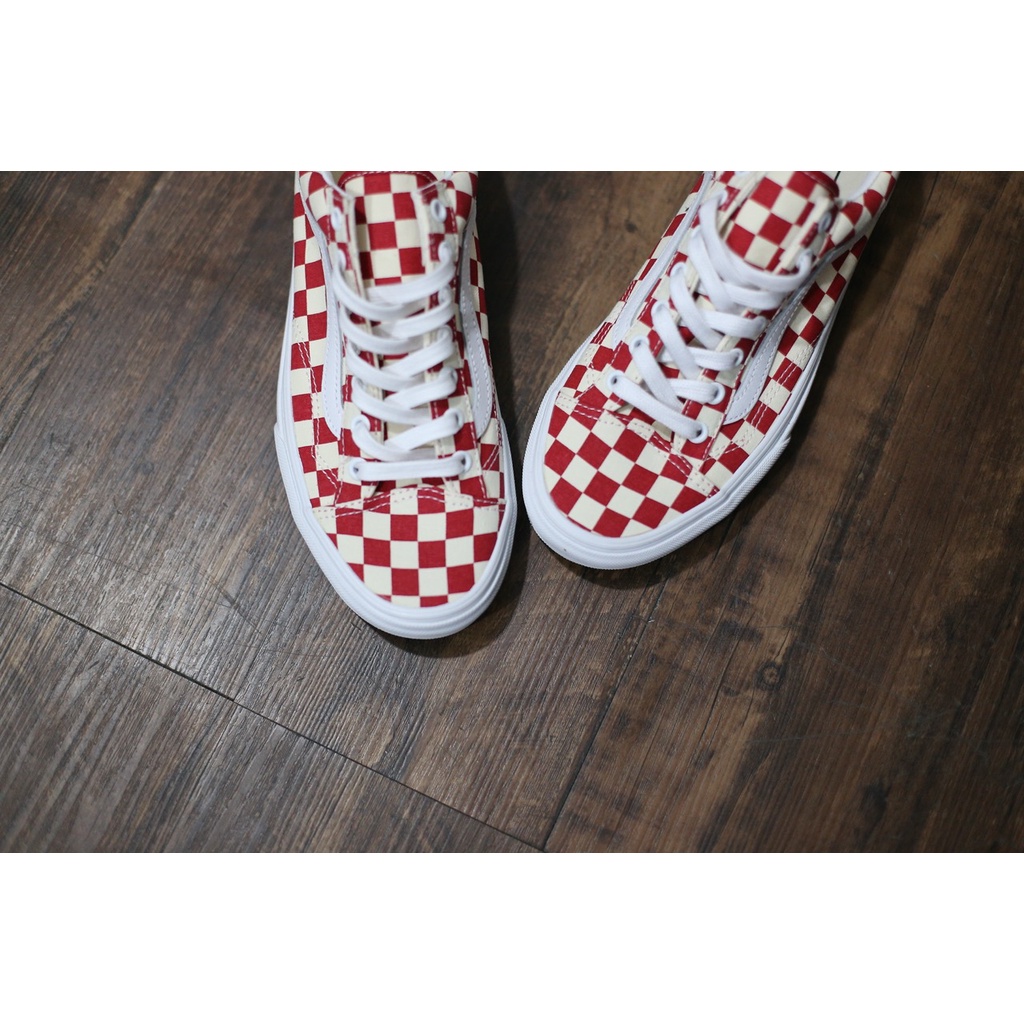 Vans Oldskool Primary Checkerboard Red White Original - Vans Old Skool Original