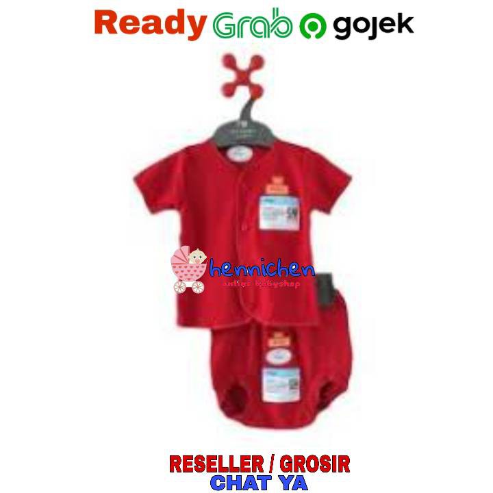 SETELAN PENDEK MIYO NEW BORN MERAH ( 0-3 M ) SNI