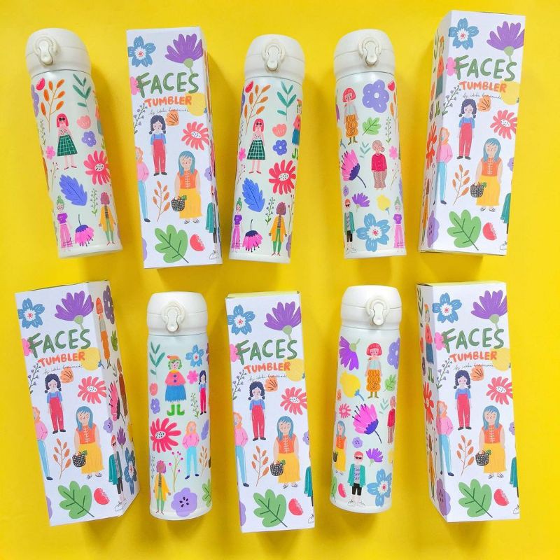 Faces Tumbler by Ideku Handmade