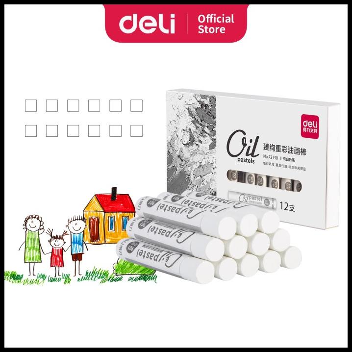 

Deli Oil Pastel Profesional Warna Putih 12 Pcs 72130