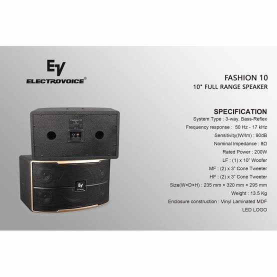 Speaker Pasif / Speaker Passive ElectroVoice EV Fashion 10 10'' Original