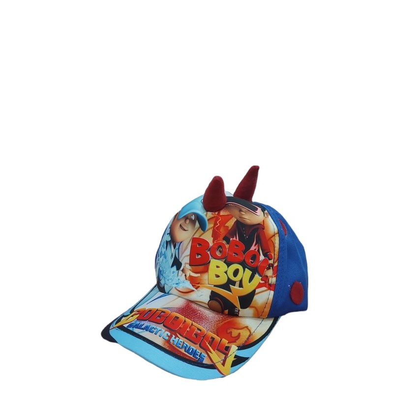 TOPI ANAK PRINT DEPAN KARAKTER KARTUN / TOPI ANAK TANDUK KARTUN USIA 1-8 TAHUN LAKI PEREMPUAN