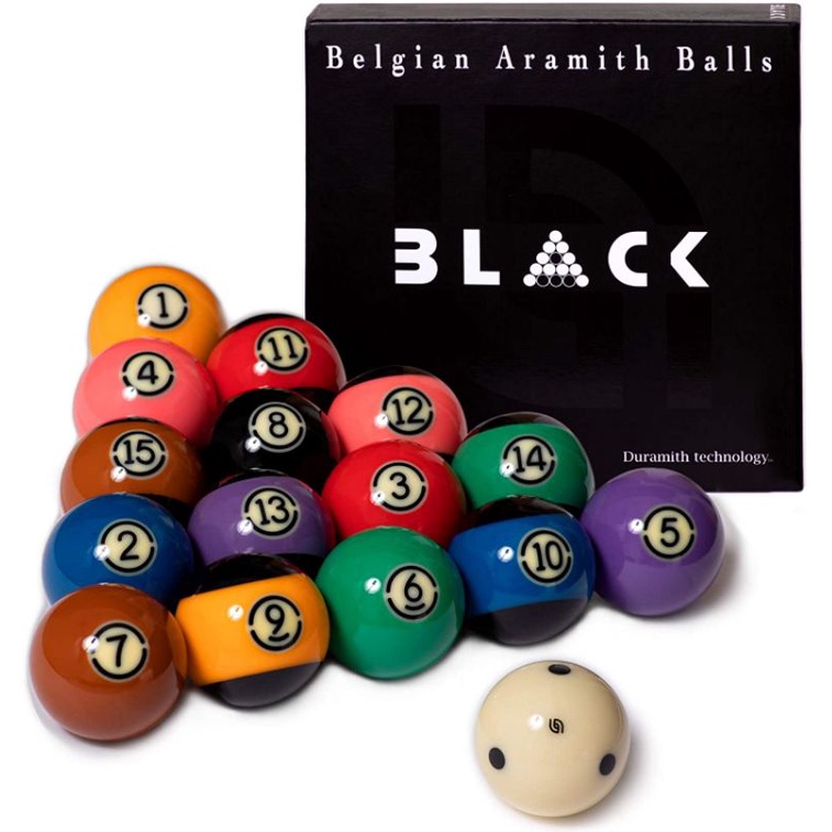 Bola besar 2¼ billiard biliar bilyar pool ball Aramith Belgia Tournament Black original