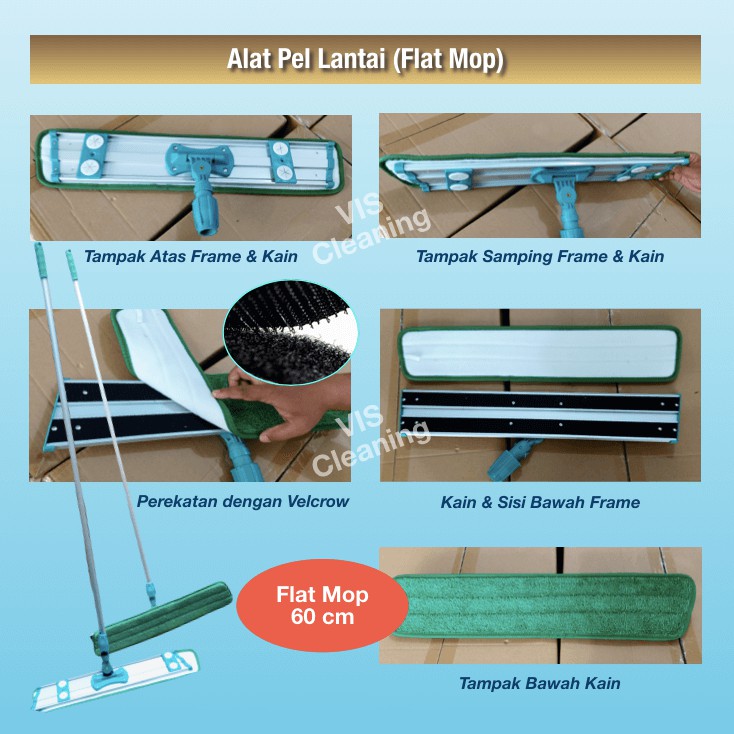 Flat Mop / Alat Pel Lantai 60 cm (Set Lengkap)