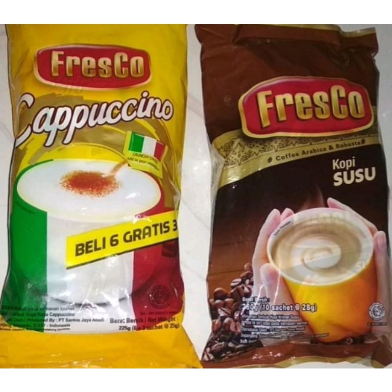 Fresco Gula 25gr x 9 /Fresco Cappuccino beli 6+3x 25gr/FresCo Kopi Krim Susu 28 gr 10 sachet/Beng-Beng Drink Chocolate 4X30 gr