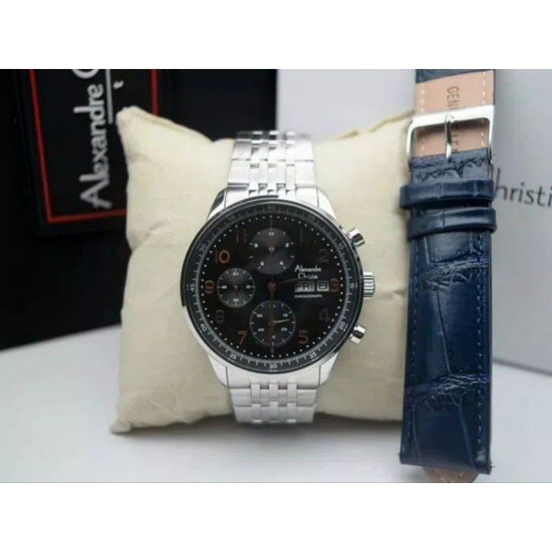 Alexandre Christie Original Pria AC6492 / AC 6492 Silver Black