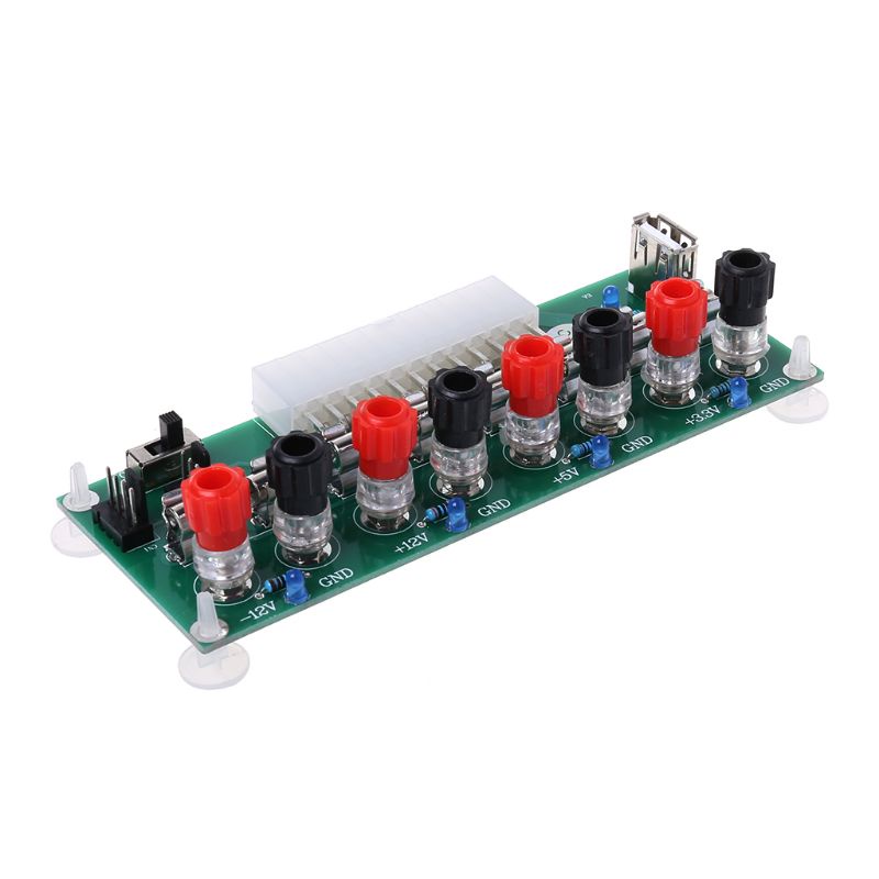 Bt Sirkuit Listrik 24Pins atx Benchtop Komputer Power Supply 24pin atx Breakout Board Module Dengan USB 5V