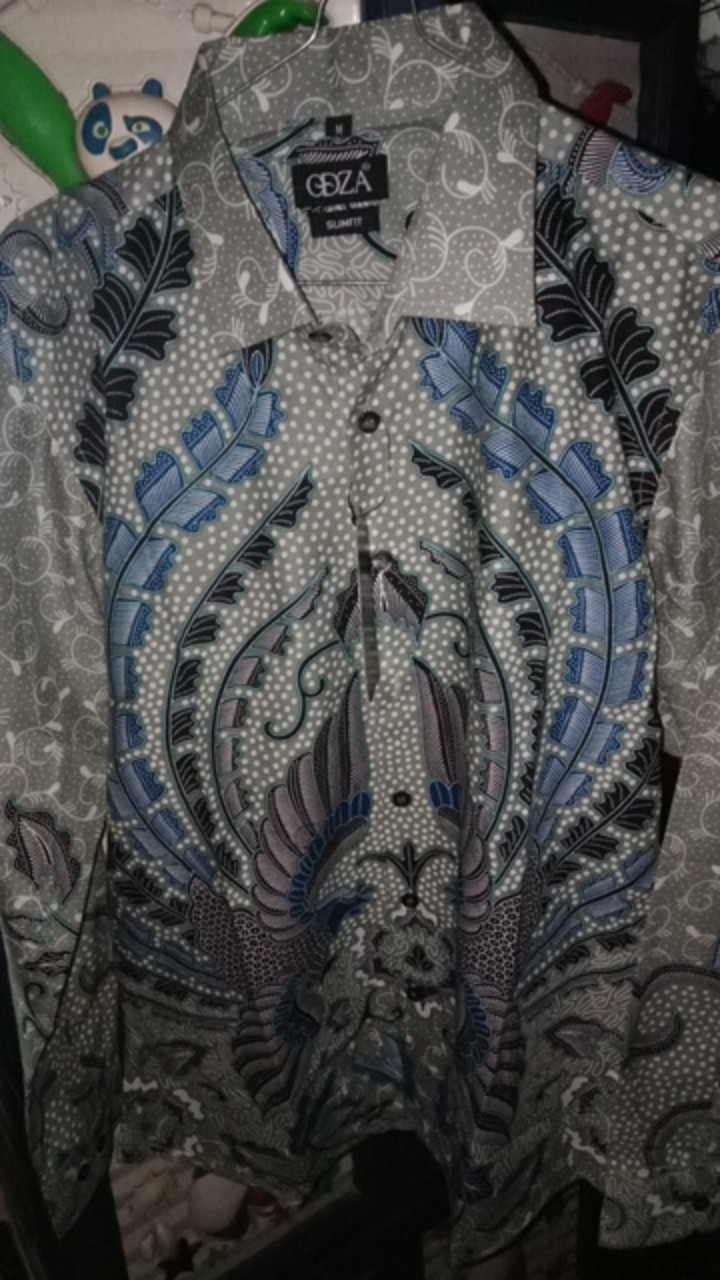 Odza Kemeja Batik Atasan Slim Fit Lengan Panjang Modern Baju Hem Sogan Depada