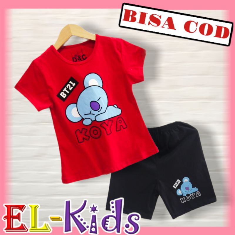 Baju Anak Perempuan / Setelan Anak Perempuan / Kaos Anak Perempuan 2 -10 tahun D&C Original BTS BT21