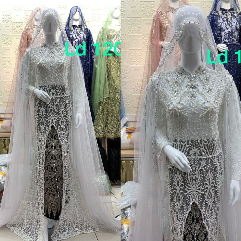 TERMURAH//KEBAYA AKAD BEREKOR JUMBO FULL PAYET MEWAH MODERN