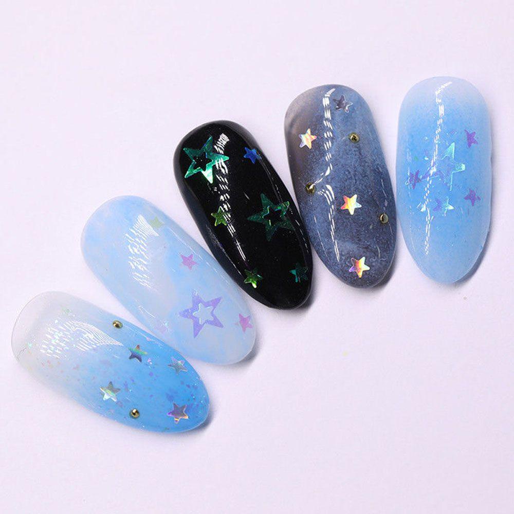 Sequin Bentuk Bintang Warna Silver Untuk Dekorasi Nail Art