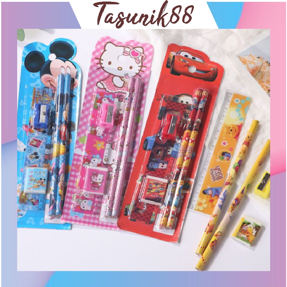 

⭐TasUnik88⭐ Stationary Set 5 in 1 Karakter / Alat Tulis Sekolah / Paket Alat Tulis / Mini Stationary / Set Alat Tulis Pensil S004