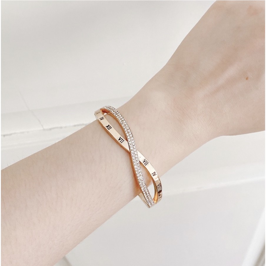 Gelang Titanium Romawi Diamond Fashion Korea Dalika-Gold