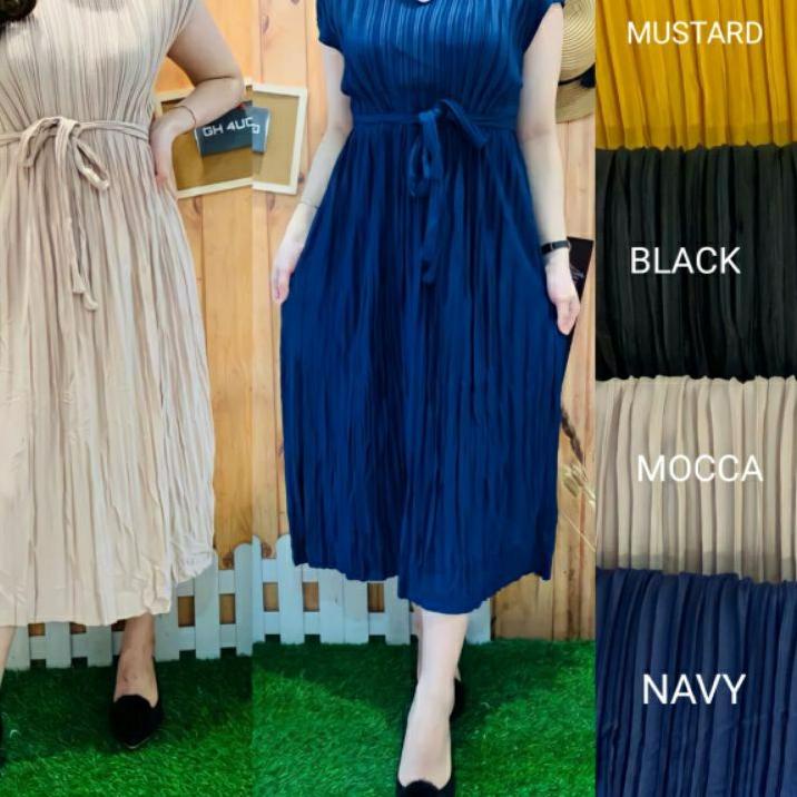 Viral DASTER PLISKET /MIDI DRES REMPEL JUMBO MODEL TERBARU