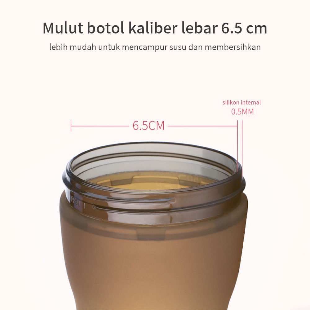 Halobaby botol susu bayi PIKO BELLO botol silikon bayi botol bayi coklat dengan sedotan