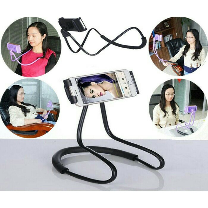 Promo Lazypod Leher HP Lazy Hanging neck cell Phone Stand lazypod leher Diskon