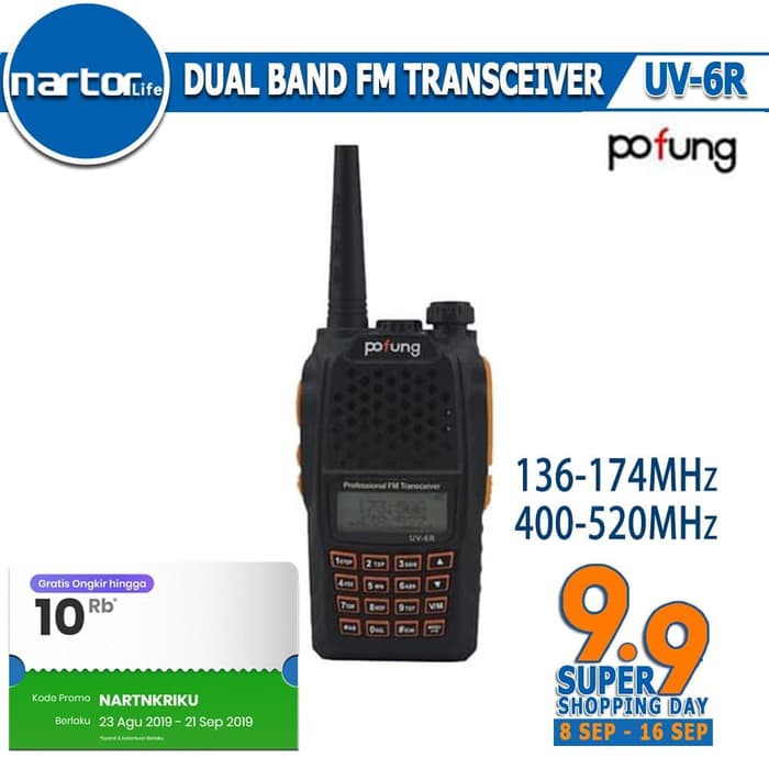 NEW HANDY TALKIE POFUNG UV6R ORIGINAL UPGRADE DARI pofung uv5R