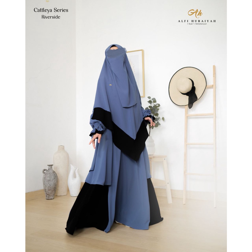 HAYFA Set Gamis Khimar FK by ALFI HURAIYAH klambieakhwat BISA COD by REQUEST
