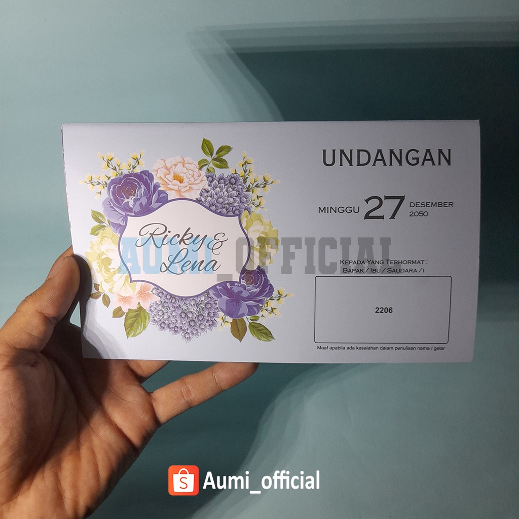 Blangko Undangan Erba 2206 Undangan pernikahan Bisa dicetak diprinter biasa