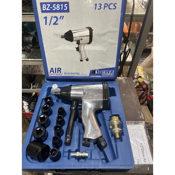 BENZ BZ5815 Air Impact Wrench Kit 13Pcs Alat Buka Baut Angin Kompresor
