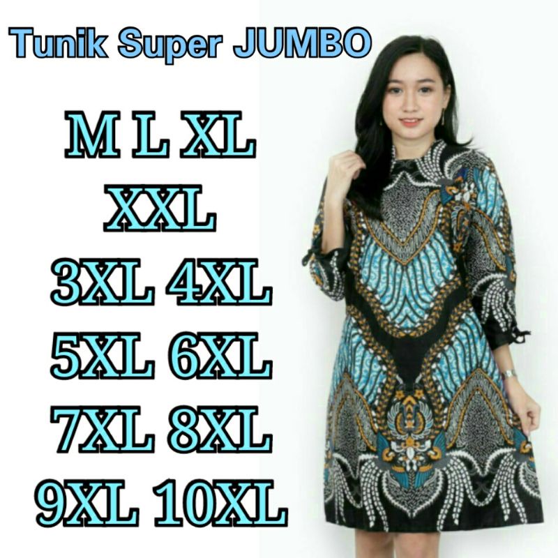 Atasan batik panjang serut wanita| tunik batik Super JUMBO M-10XL | madu big size katun tradisional