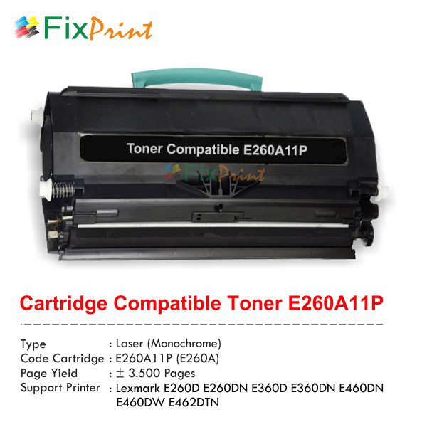 Cartridge Toner Compatible Lexmark E260A11P  Printer Lexmark E260D Murah