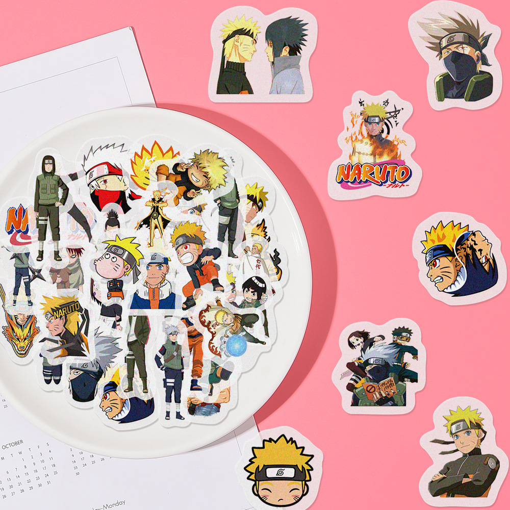 40 Japanese anime Naruto and paper hand account stickers Japanese and Korean style DIY decorative diary