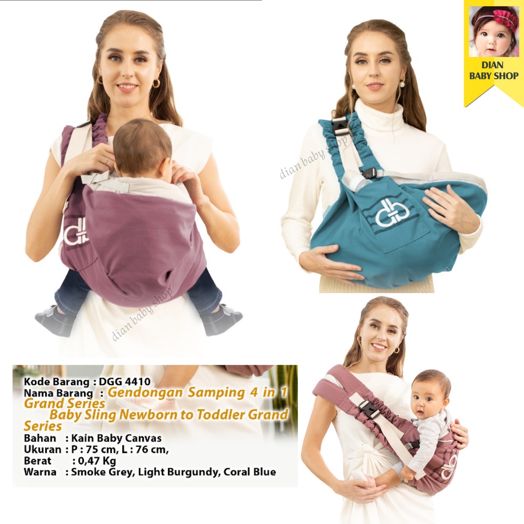 DIALOGUE Baby [ DGG 4410 ] Gendongan Samping Bayi 4in1 GRAND Series - Baby Sling Newborn to Toddler-2