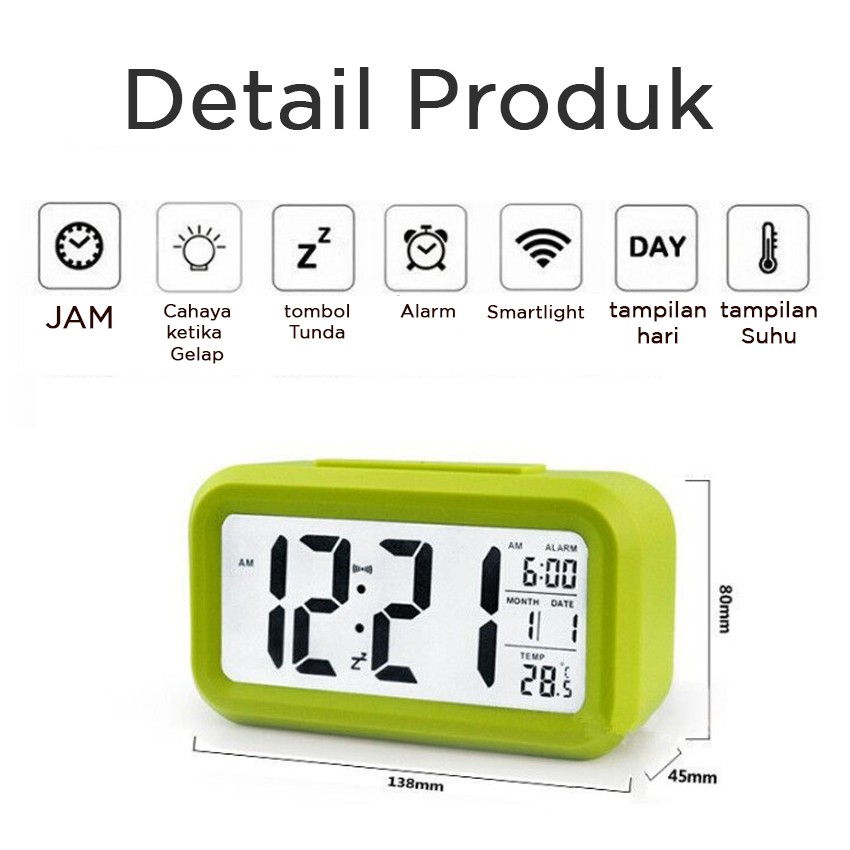 Smartfish Jam Meja Alarm Digital LCD Digital Clock Smart Digital Clock