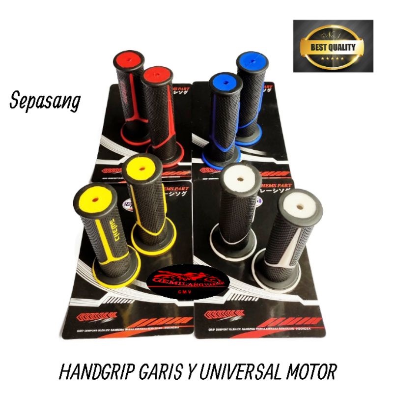 hand grip motor variasi karet model garis Y sepasang universal motor premium impor - sarung gas moto
