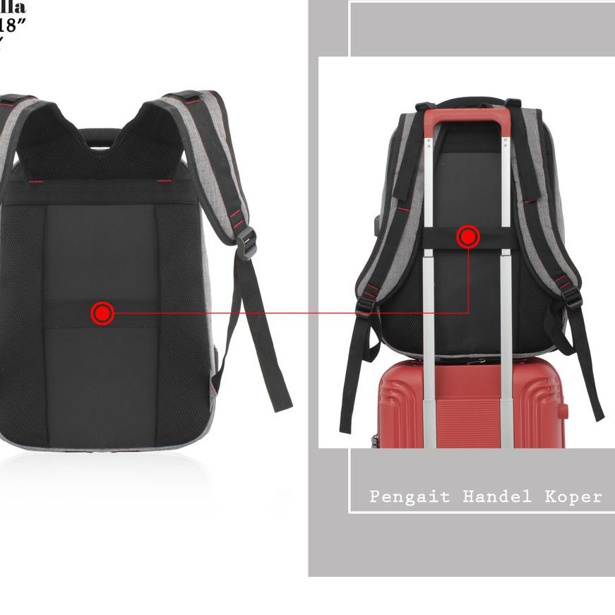 Produk Terbaik Tas Ransel Laptop 31L Polo Villa 14045 Expandable Block 2 - Gratis Rain Cover n Kabel