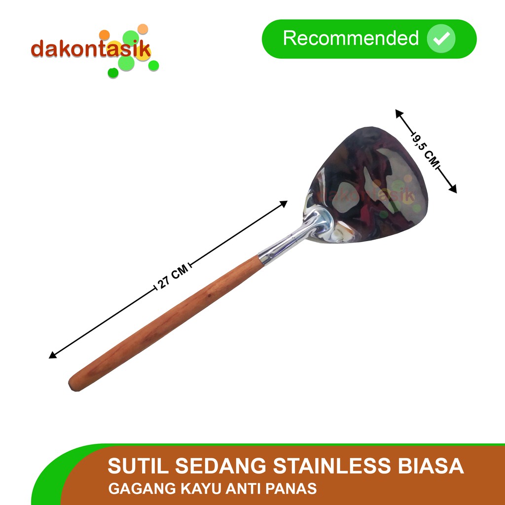 DakonTasik - Sutil Ukuran Sedang Stainless gagang kayu anti panas